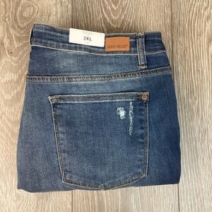 Judy Blue NEW Jeans‎ Women's 3XL Skinny Fit Buffalo Plaid Patch Distressed Denim